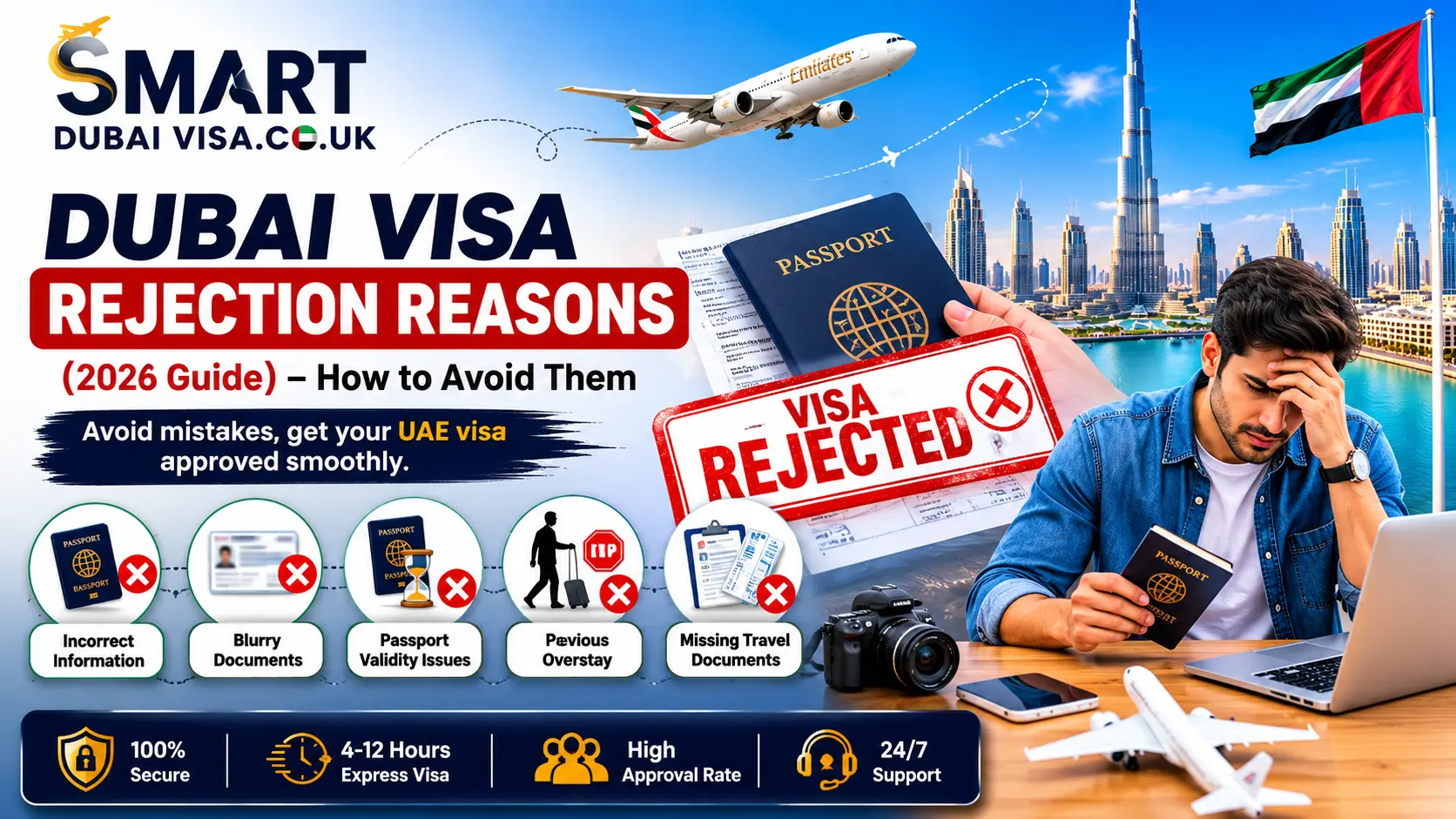 Dubai Visa Rejection Reasons (2026) - How to Avoid UAE Visa Rejection